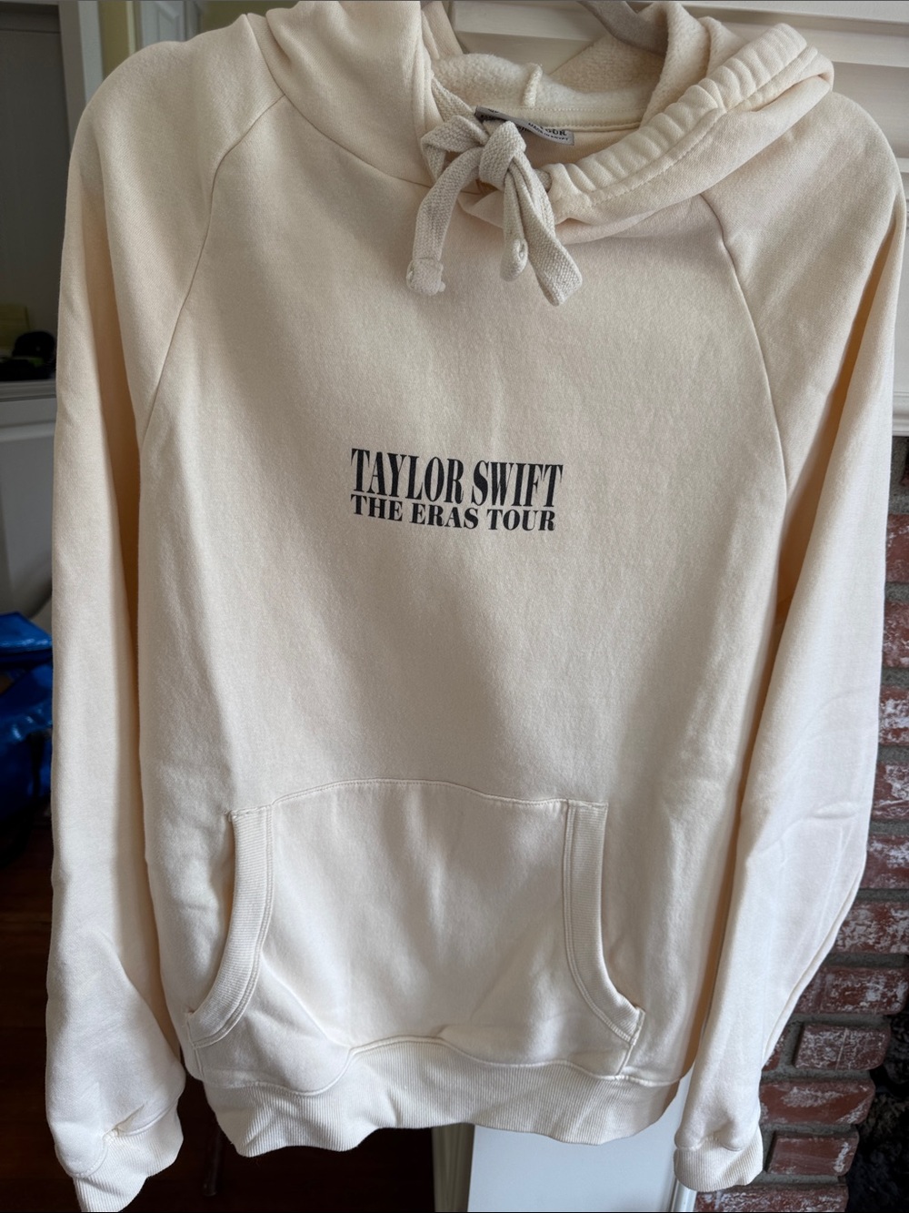 Taylor Swift Cream Pullover Hoodie with Black Logo
